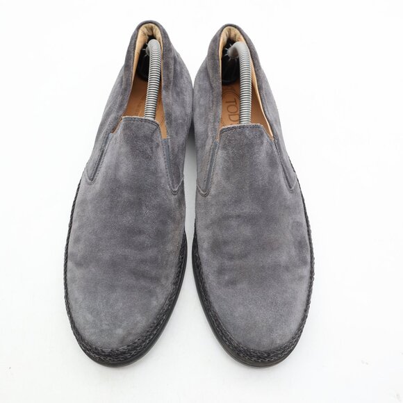 Tod's Espadrilles Gray Suede Shoes Men's Size UK 8.5 Slip On Comfort Loafer - Picture 2 of 11